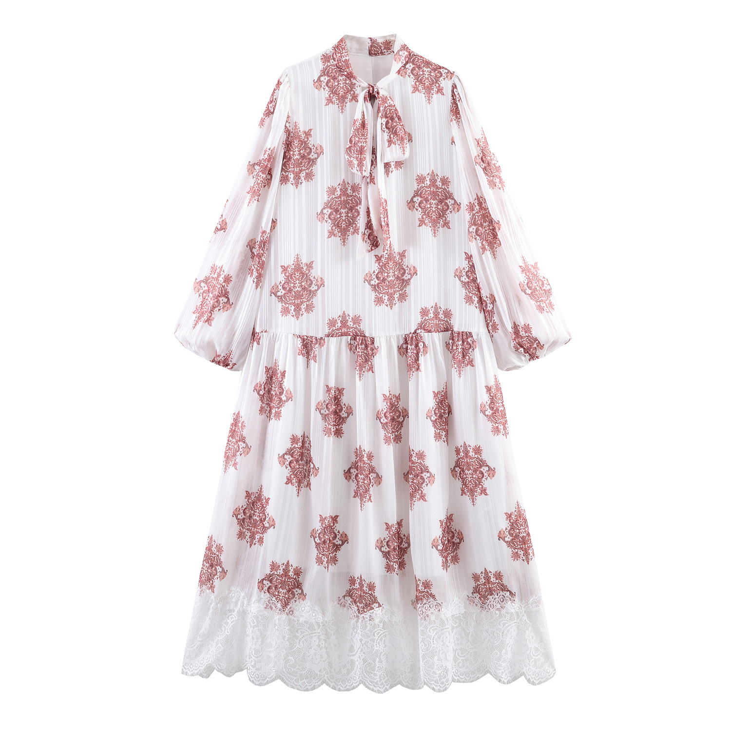 Weißes Boho-Maxikleid: Lurex-Glanz, Schluppe & Weite Stufen-Silhouette S-XL