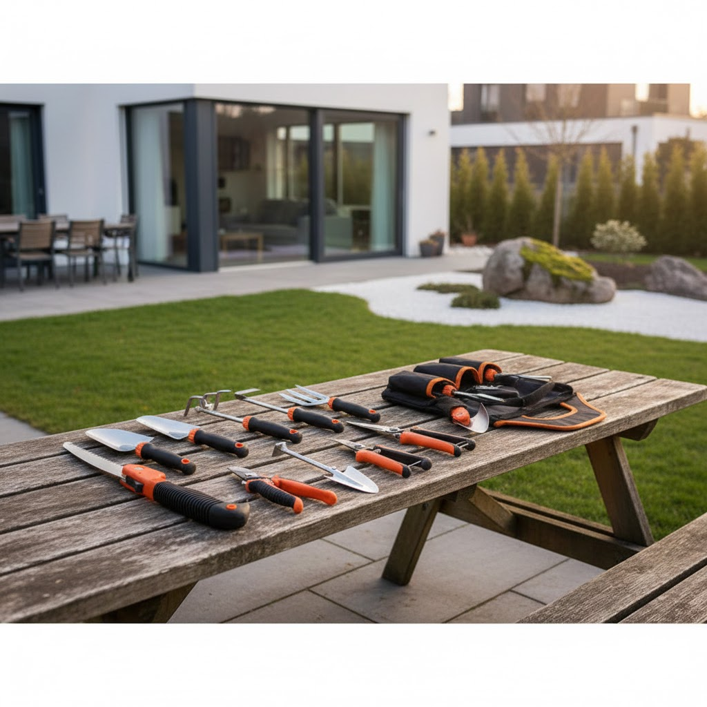 10-teiliges Gartenwerkzeug Set Edelstahl Gartenset für Pflanzenpflege Gartenarbeit & Landschaftspflege