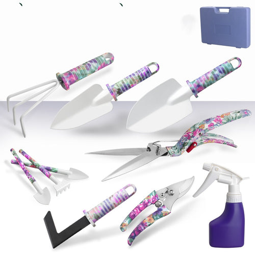 10-tlg. Gartenwerkzeug Set im Koffer – Profi Gartengeräte Kit mit Schere & Schaufeln – Ordnungssystem für Balkon & Garten