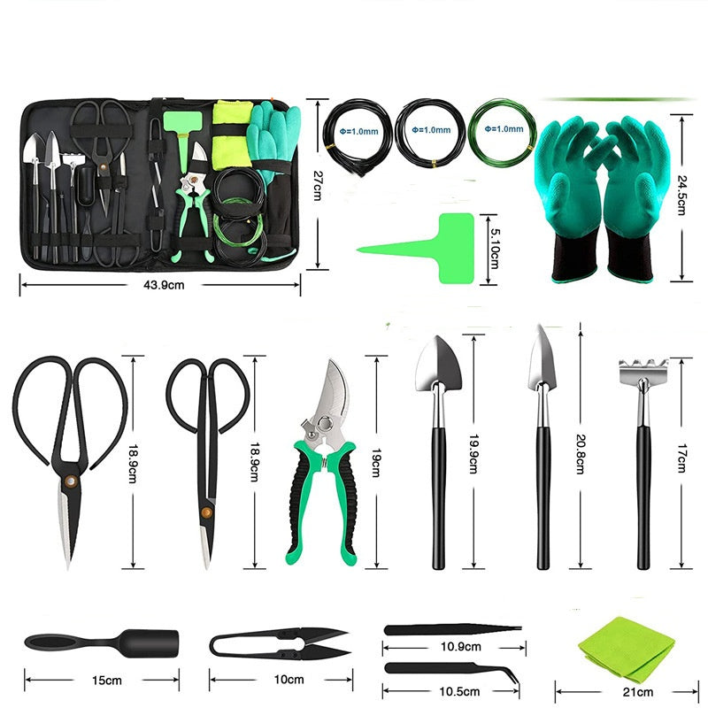 10-tlg. Sukkulenten Pflegeset – Präzise Gartenwerkzeuge für Zimmerpflanzen – Mit Schere & Handschuhen – Mini Garten Kit