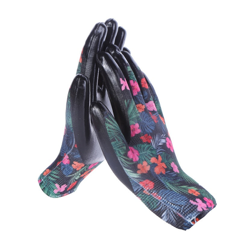 Gartenhandschuhe mit Nylon-Print – rutschfest, atmungsaktiv und strapazierfähig