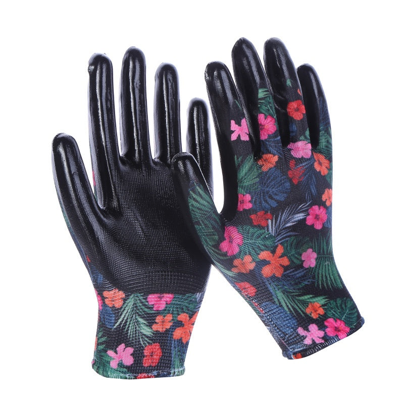 Gartenhandschuhe mit Nylon-Print – rutschfest, atmungsaktiv und strapazierfähig