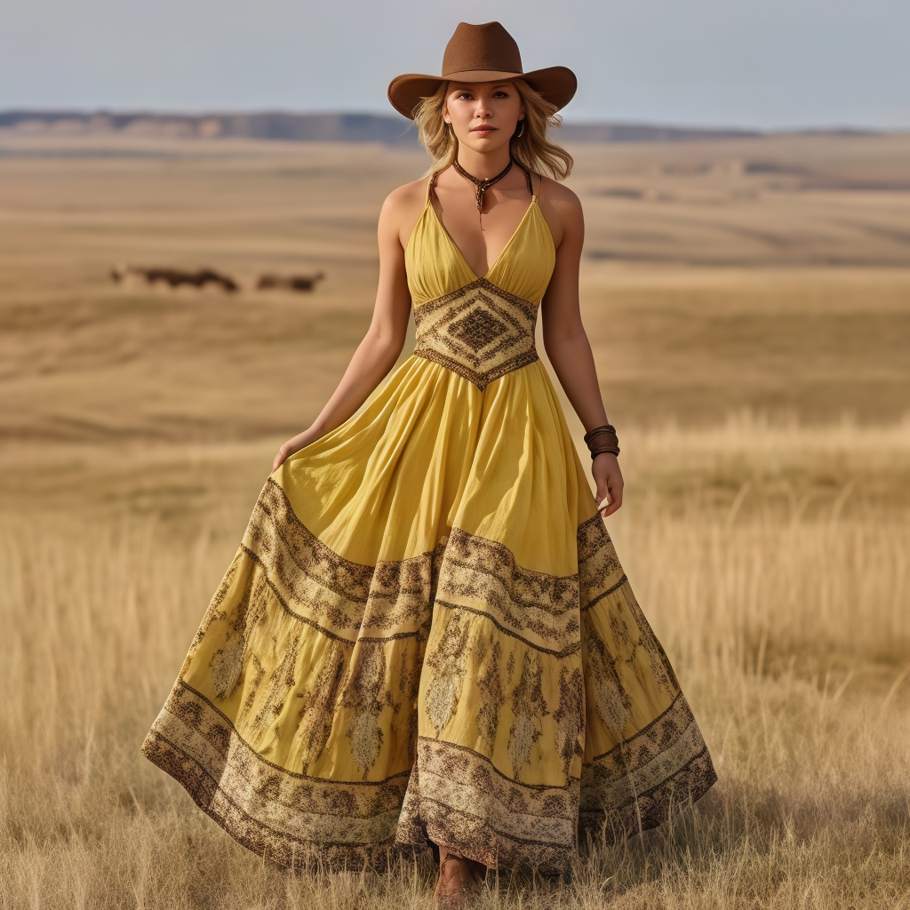 Gelbes Boho-Maxikleid: Paisley-Print, V-Ausschnitt & Urlaubs-Look S-2XL