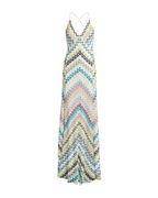 Buntes Boho-Maxikleid: Elegantes Zickzack-Muster, V-Neck & Träger S-XL