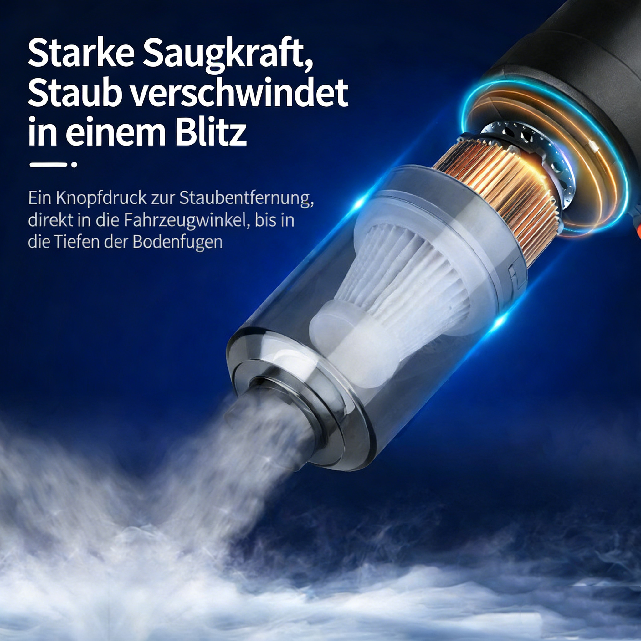 2-in-1 Akku Handsauger – Saugen & Blasen – Leistungsstarker Mini Staubsauger für Auto, Tastatur & Zuhause – Kabellos