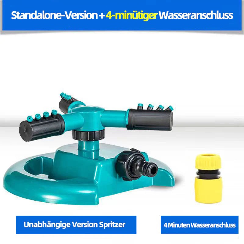 360° drehbarer Gartensprinkler – Automatische Bewässerung für Gemüsebeete, Rasen & Gartenflächen