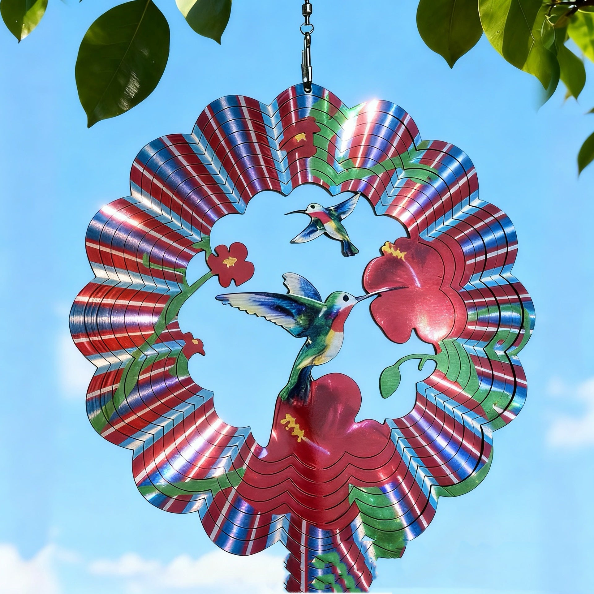 3D Windspiel Mandala aus Edelstahl – Kinetischer Windspinner für Garten & Balkon – Reflektierendes Metalldesign – Wetterfest