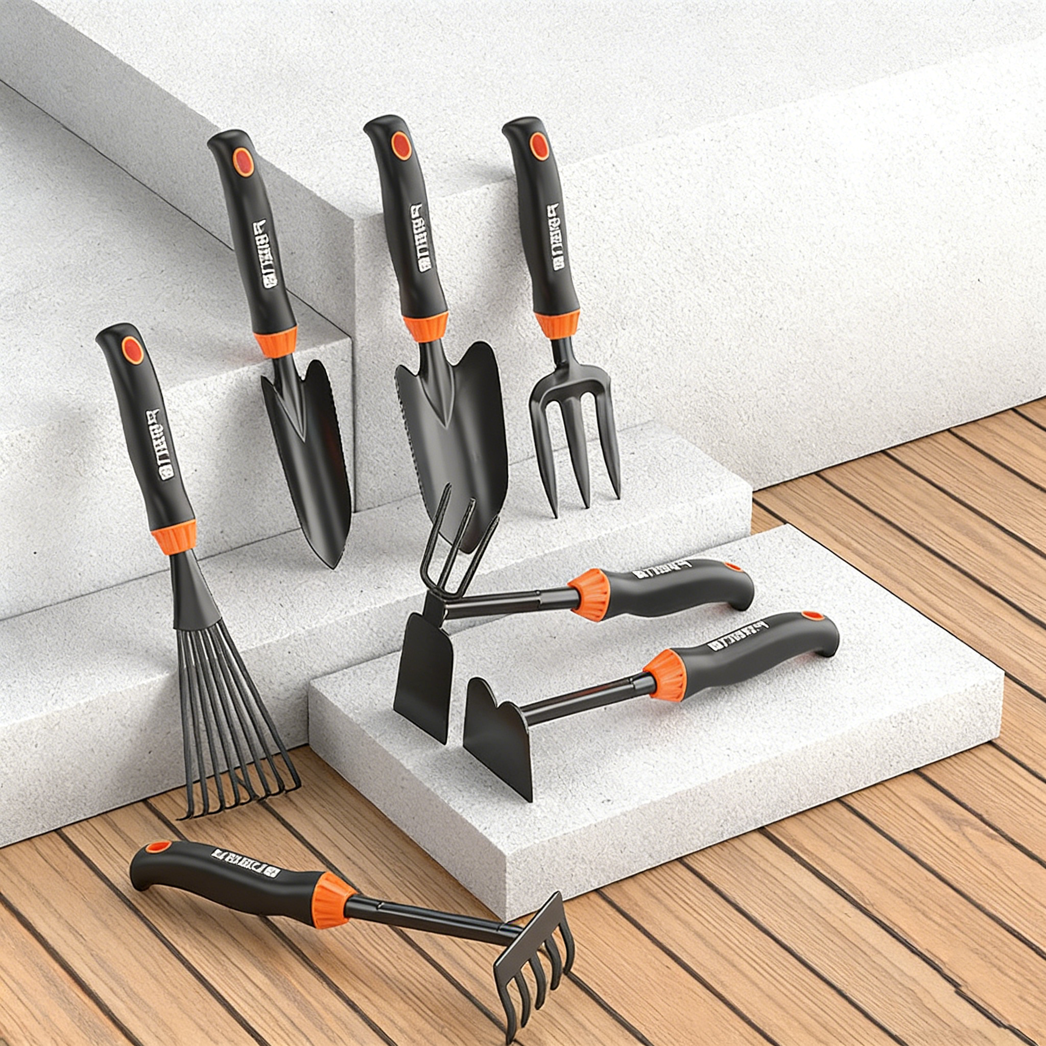 3er Set Gartenwerkzeug: Schaufel, Rechen & Spaten – Rostfrei & Ergonomisch – Ideales Pflanzen-Set für Balkon & Garten