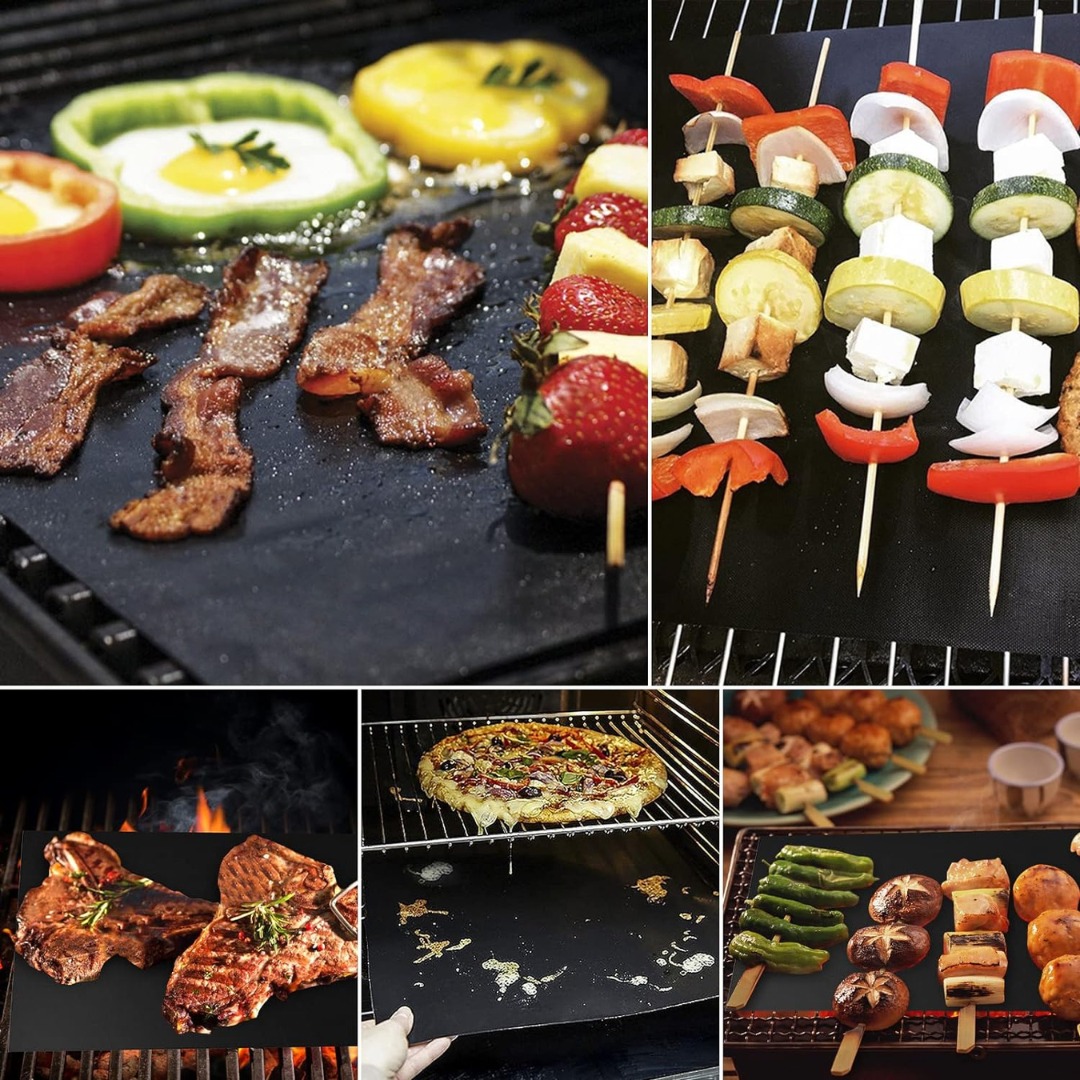 5er Set GrillMat – Premium BBQ Grillmatten für gesundes, fettarmes Grillen