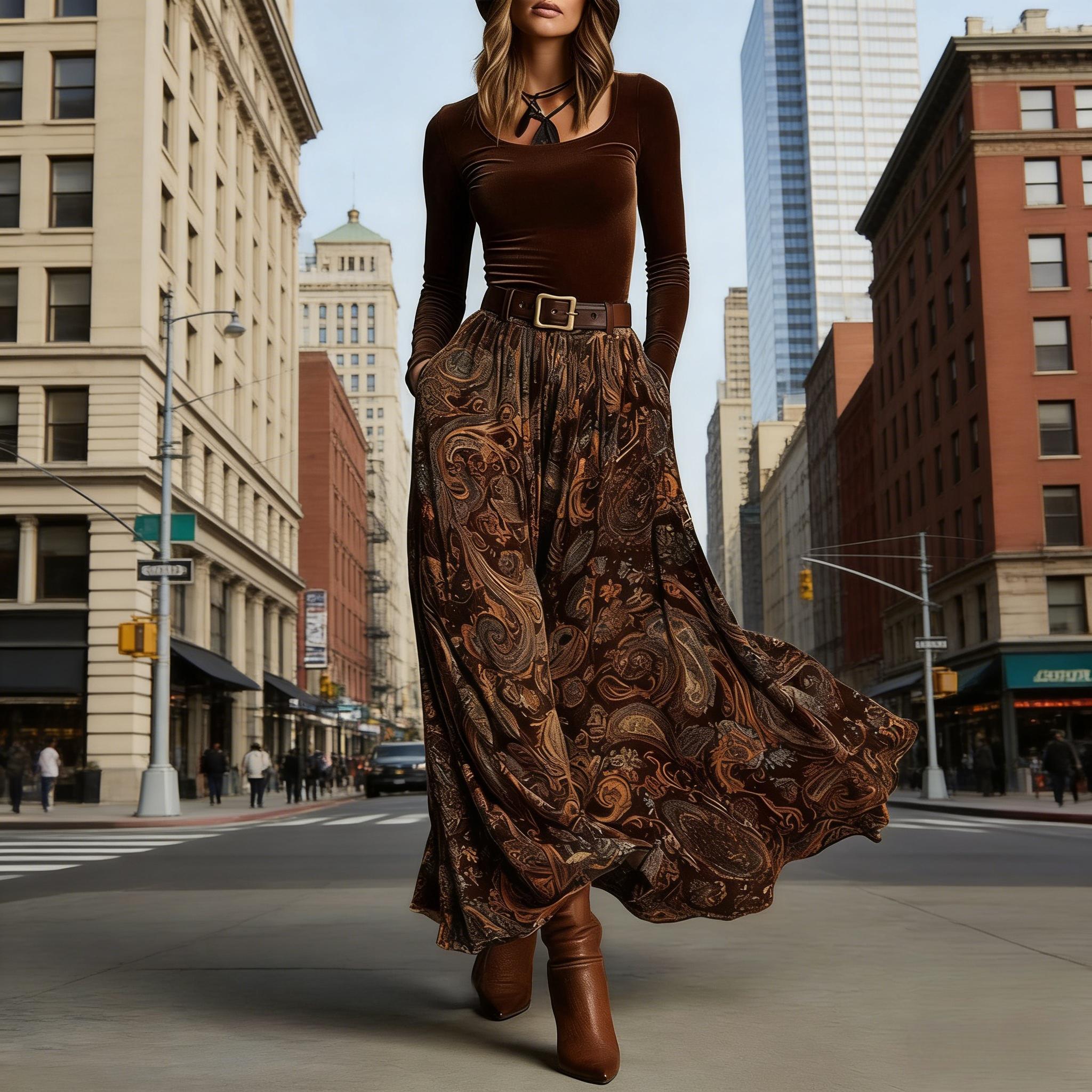 Damen Boho-Maxikleid Schwarz: Elegantes Lagenlook Kleid mit Volants, Luftiges Langarm-Sommerkleid mit Asymmetrischem Saum, Romantischer Style S-2XL