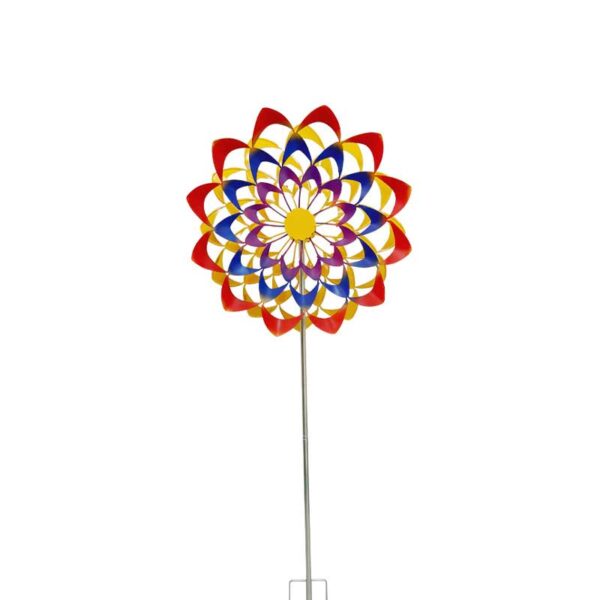 Handgefertigte Blumen-Windmühle – Zauberhaftes Windspiel als Gartendeko