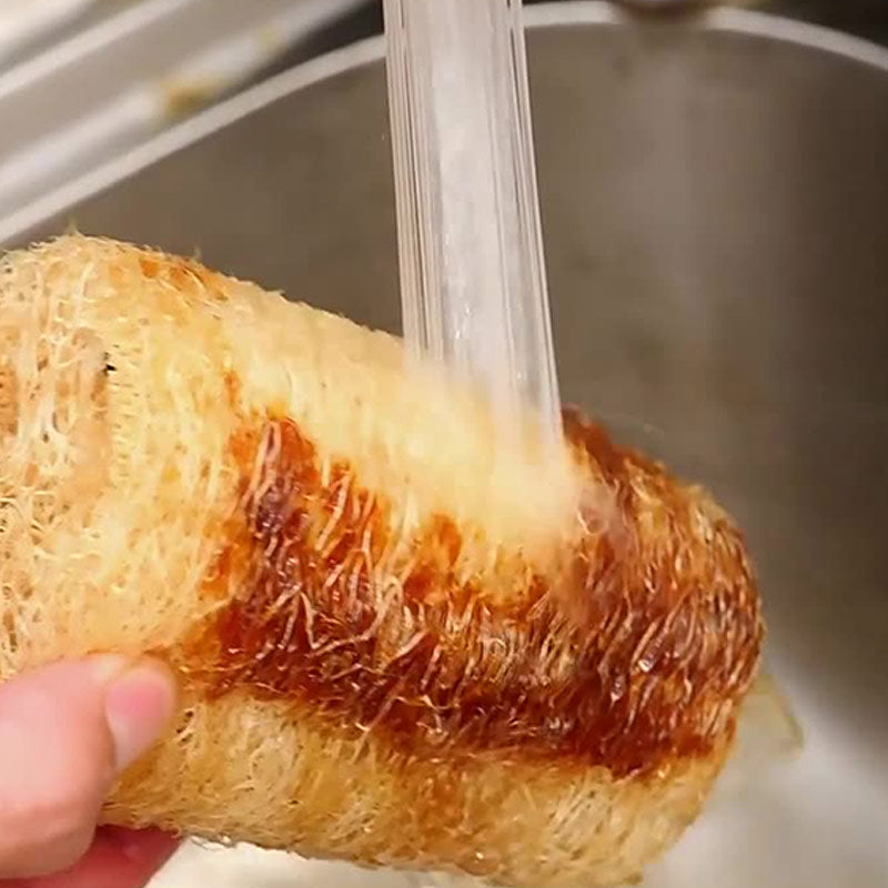 Eco-Friendly Natural Luffa Scrubber – Multi-Purpose Kitchen & Bath Cleaning Sponge for Dishes, Pots, Countertops & Body