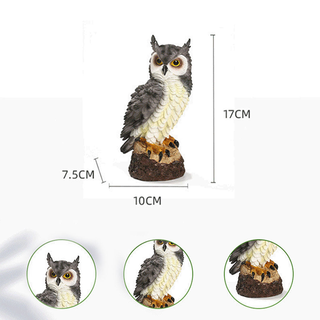 Harz Eulenstatue für den Garten – Naturgetreue Wildtier Dekoration