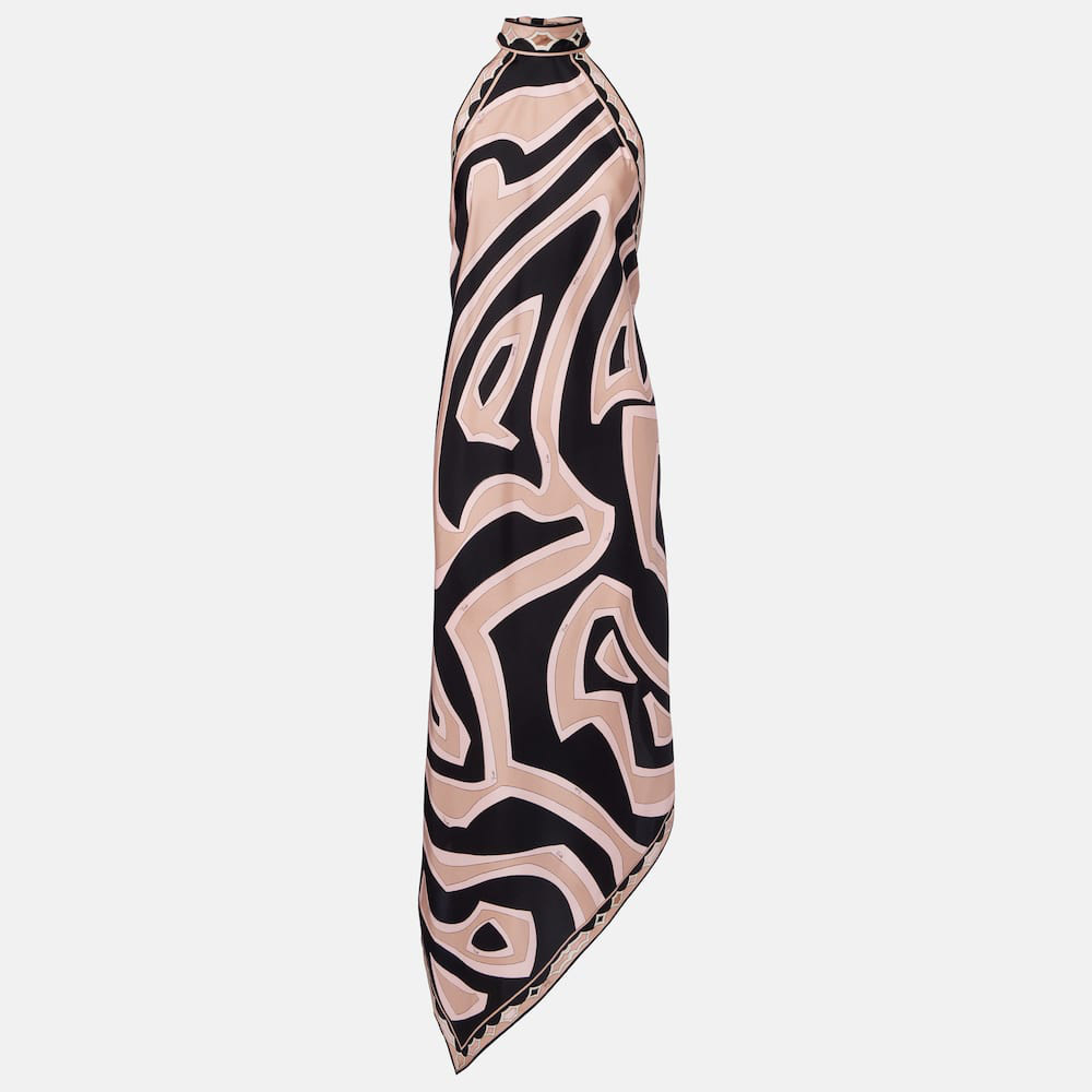 Pinkes Neckholder-Kleid: Zebramuster & asymmetrischer Boho-Style S-2XL