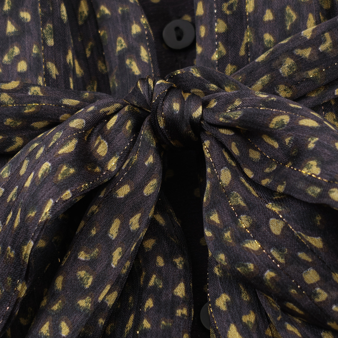 Braunes Boho-Maxikleid: Polka Dots, Rüschen & Weite Stufen-Silhouette S-L