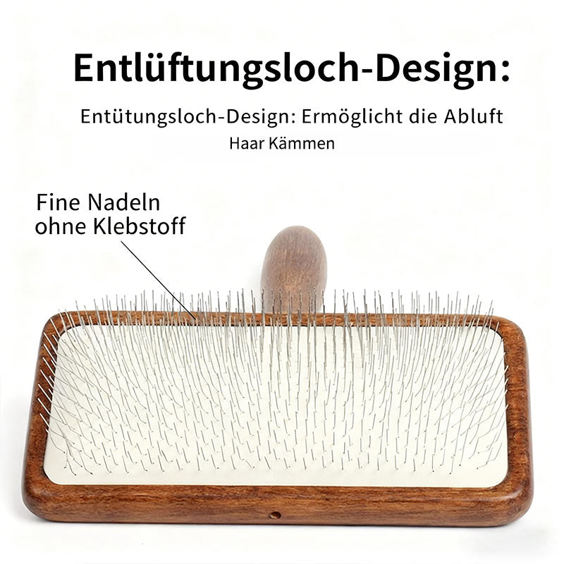 Haustier Holzkamm für Katze und Hund Nadelkamm Fellpflege Entfilzung Vintage Stil