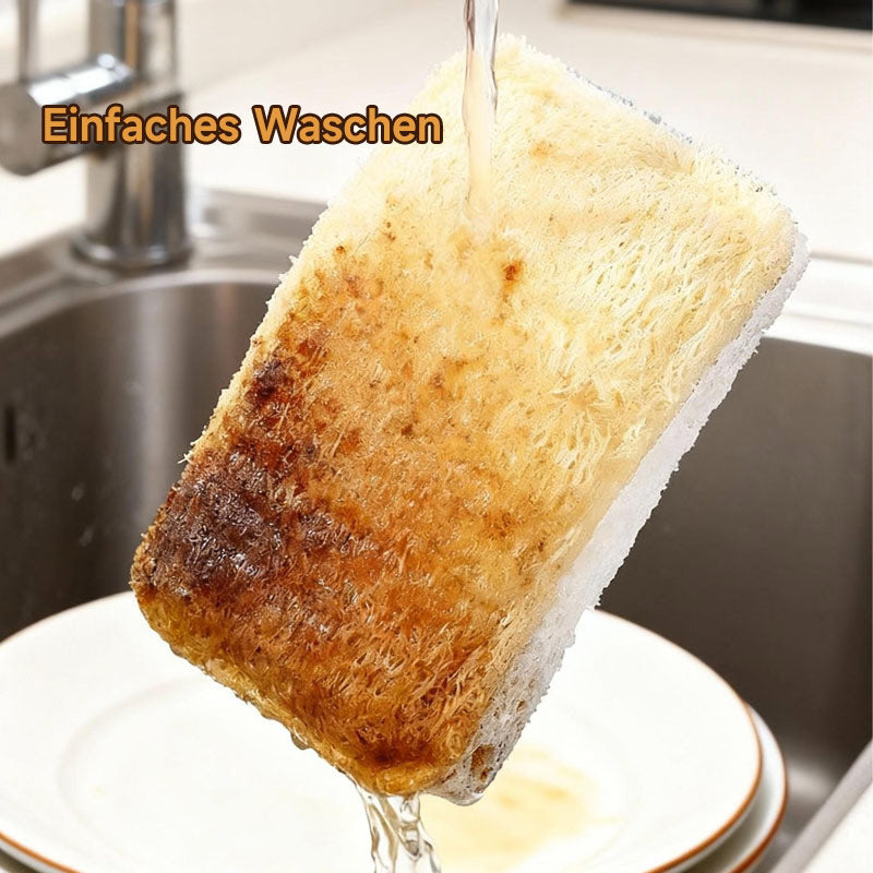 Holzzellstoff Luffa Spülschwamm – Natürlicher, Verdickter Küchenschwamm zum Fettlösen, Umweltfreundlich & Ohne Chemie, Nachhaltiger Reinigungsschwamm