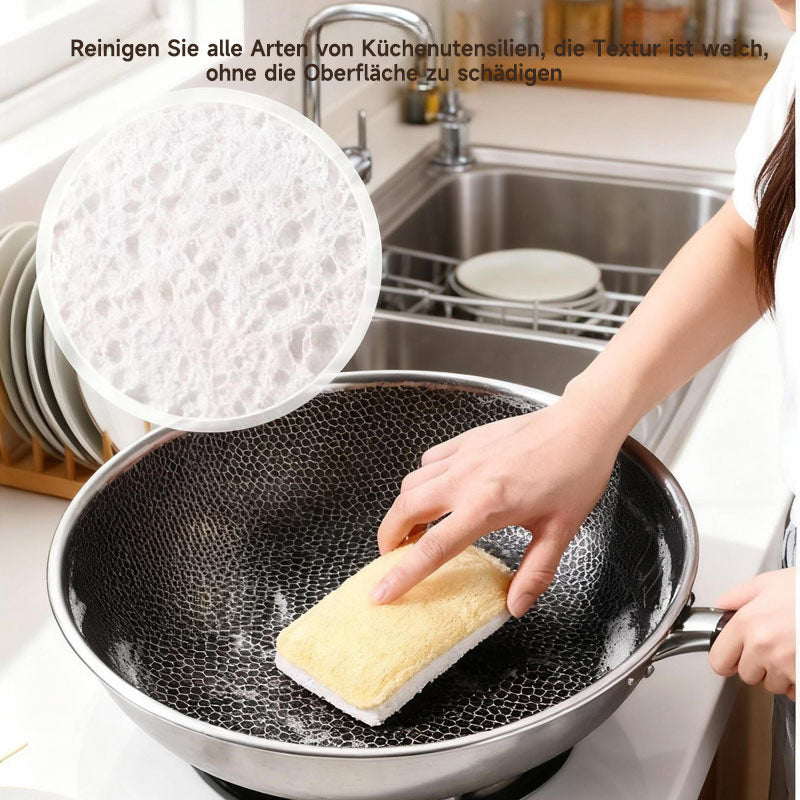 Holzzellstoff Luffa Spülschwamm – Natürlicher, Verdickter Küchenschwamm zum Fettlösen, Umweltfreundlich & Ohne Chemie, Nachhaltiger Reinigungsschwamm