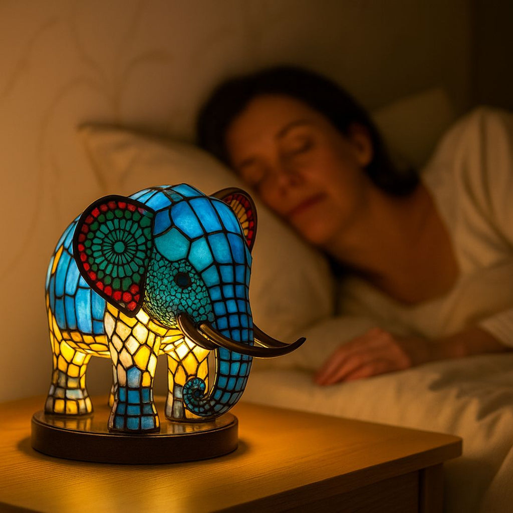 LeuchtElefant – handgefertigte LED Lampe für Wohnzimmer & Schlafzimmer