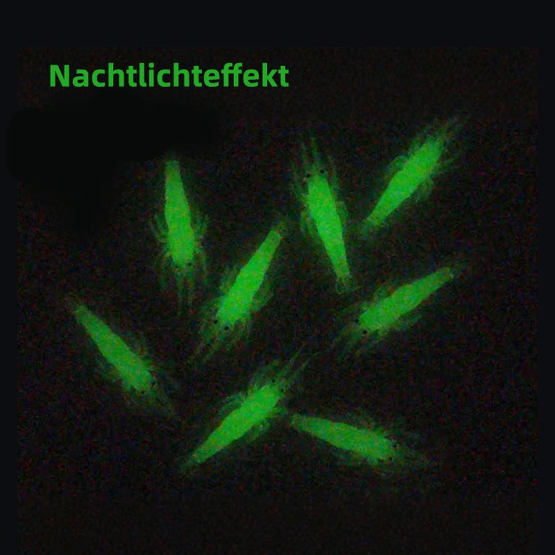 Leuchtende 4cm Garnelen Softbait mit Haken – Realistischer Weichköder für Meer- & Süßwasserangeln, Barsch & Zander