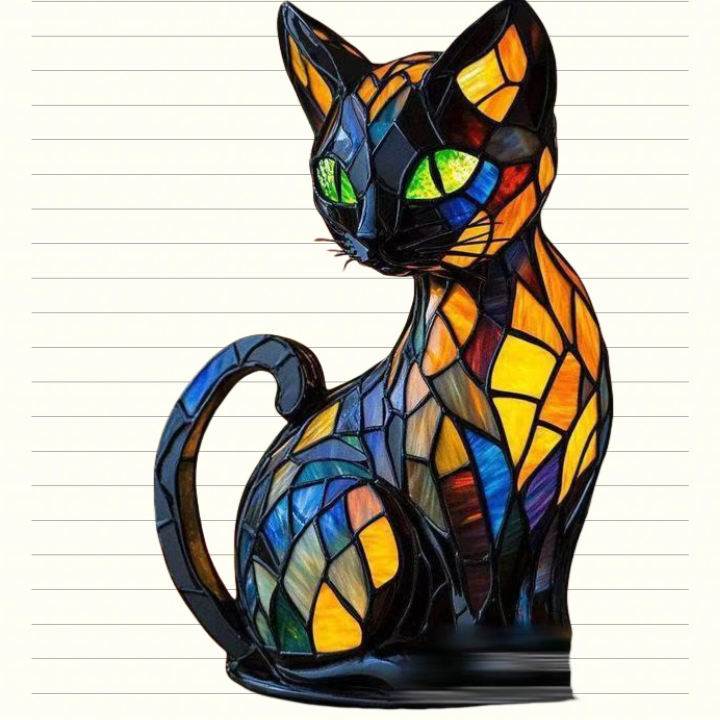 Leuchtkatze – handgefertigte LED Deko Lampe für Wohnzimmer & Schlafzimmer