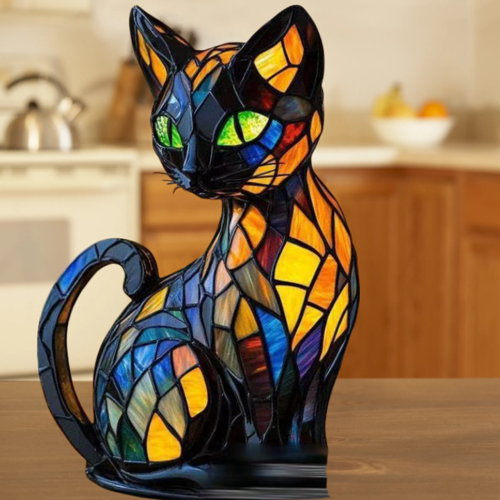 Leuchtkatze – handgefertigte LED Deko Lampe für Wohnzimmer & Schlafzimmer