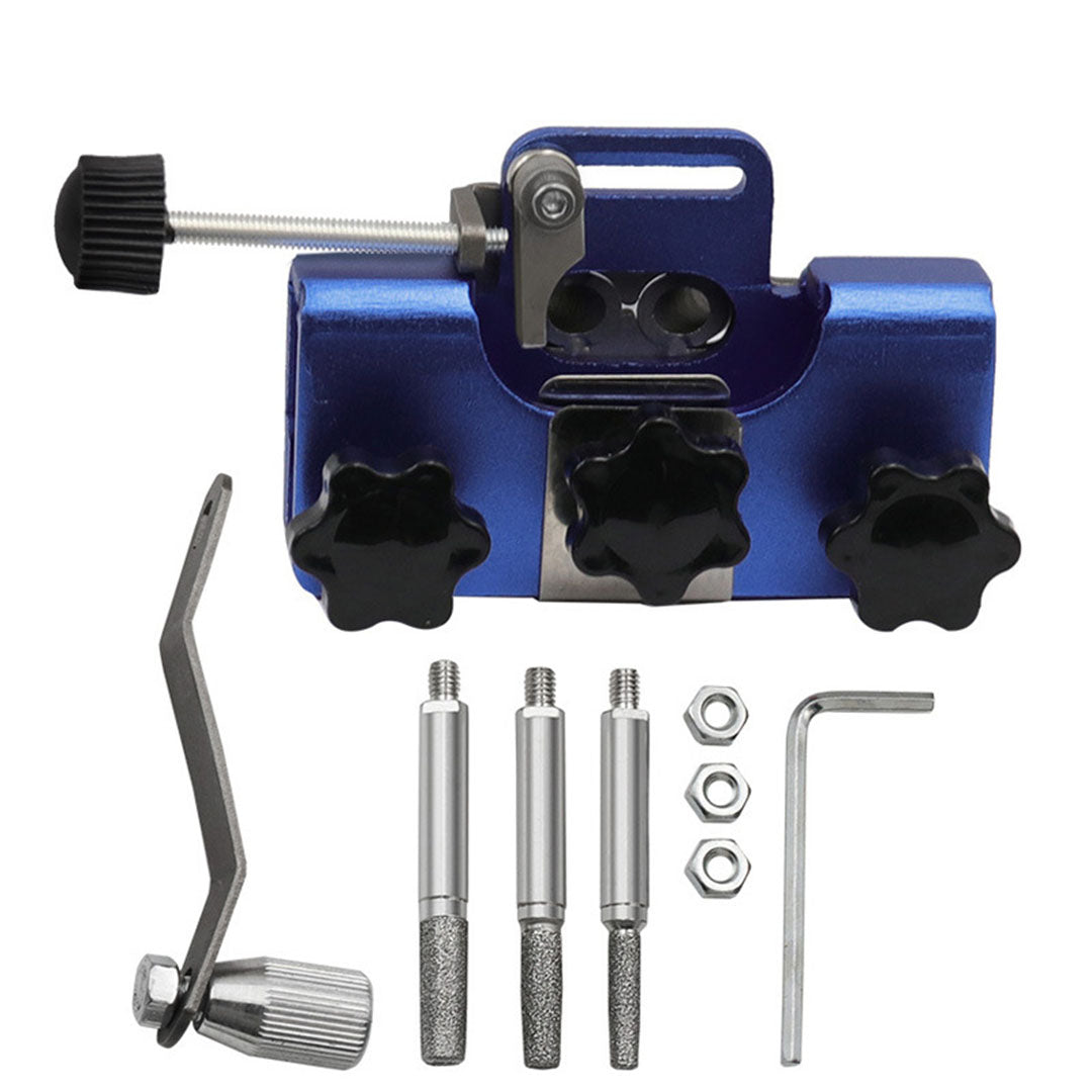 Handgeführtes Kettenschärfwerkzeug mit Kettenhalter für Motorsägen