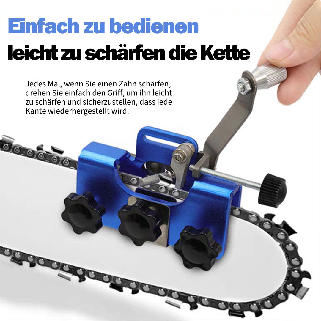 Handgeführtes Kettenschärfwerkzeug mit Kettenhalter für Motorsägen