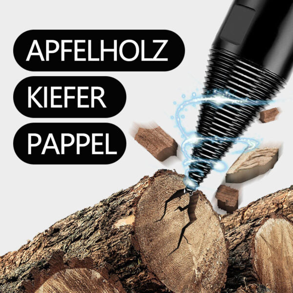 Kegel-Holzspaltbohrer –Spalten mit der Bohrmaschine