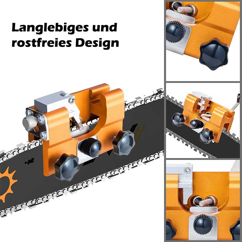 Praktisches Kettenschärfgerät für alle Motorsägenketten