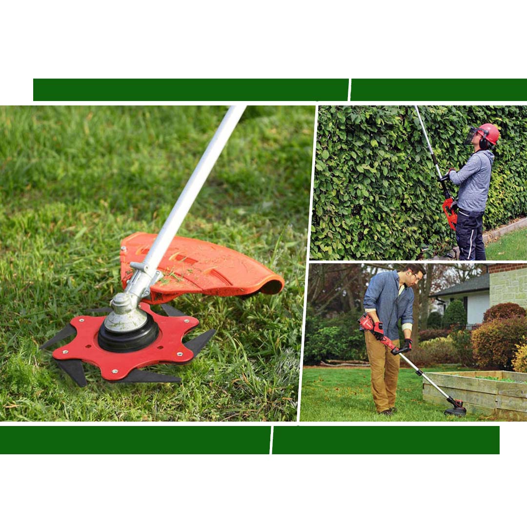 Rasentrimmer mit 6-Blatt-Messer für präzises Schneiden