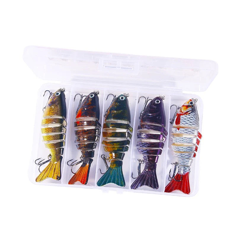 Realistischer 7-Segment Kunstköder 10cm – Schwimmender Minnow Hardbait für Hecht, Barsch & Angler
