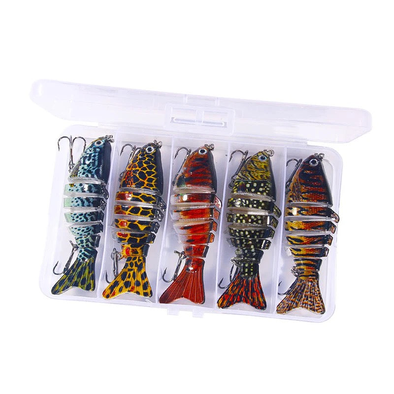 Realistischer 7-Segment Kunstköder 10cm – Schwimmender Minnow Hardbait für Hecht, Barsch & Angler
