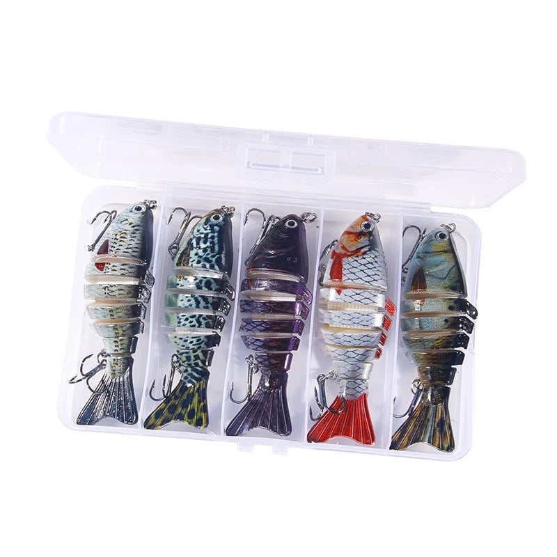 Realistischer 7-Segment Kunstköder 10cm – Schwimmender Minnow Hardbait für Hecht, Barsch & Angler