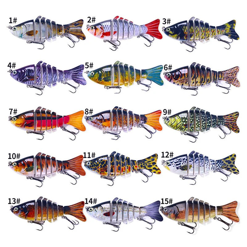 Realistischer 7-Segment Kunstköder 10cm – Schwimmender Minnow Hardbait für Hecht, Barsch & Angler