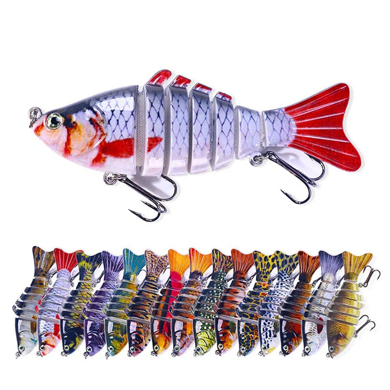 Realistischer 7-Segment Kunstköder 10cm – Schwimmender Minnow Hardbait für Hecht, Barsch & Angler