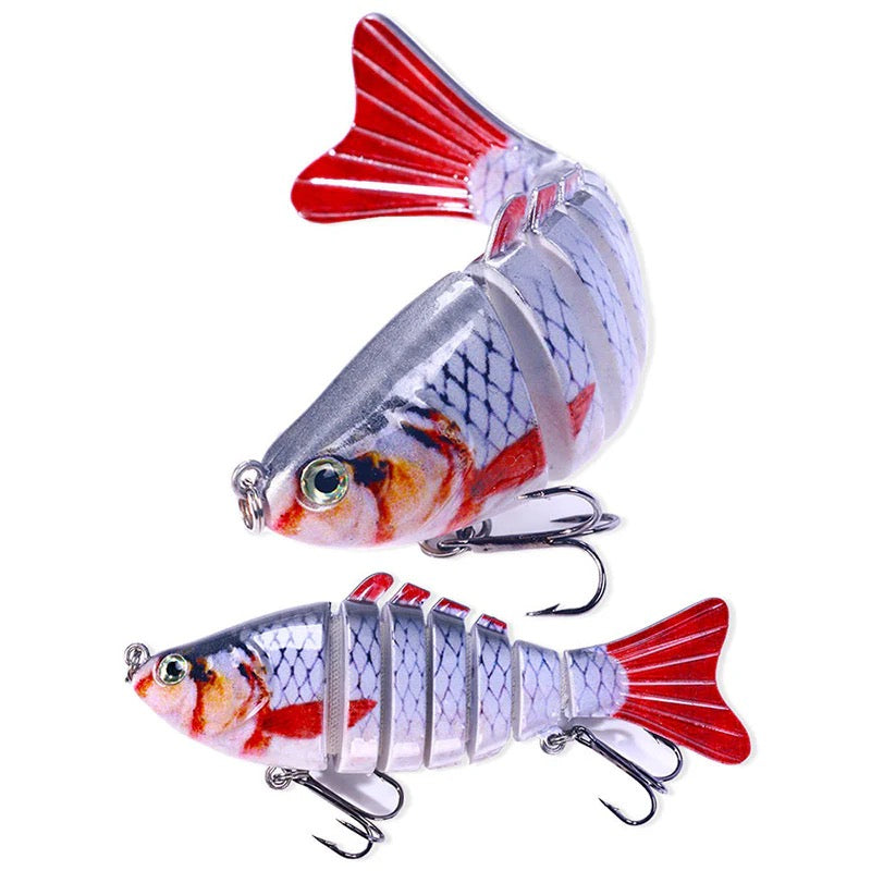 Realistischer 7-Segment Kunstköder 10cm – Schwimmender Minnow Hardbait für Hecht, Barsch & Angler