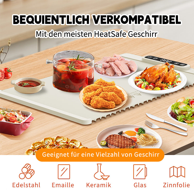 Silicone Electric Food Warmer Tray – Multi-Purpose Heating Mat for Meals, Soup, Coffee, Tea & Tableware, Desktop Kitchen Warme