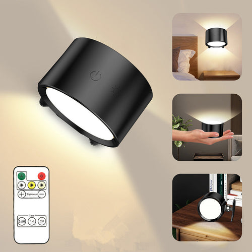LED Wandleuchte mit Magnetfuß USB Wiederaufladbar Kabellose Nachttischlampe Ohne Bohren Moderne Wandlampe mit Akku für Schlafzimmer und Flur