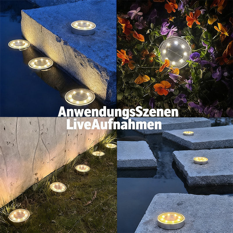 Solar Außenleuchte für Garten & Terrasse – Bodenlampe mit Erdspieß, Wasserdichtes LED Licht für Wege