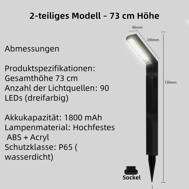 Solar Erdspießleuchte Außen – Wasserdichte LED Gartenlampe für Terrasse, Wege & Rasenbeleuchtung