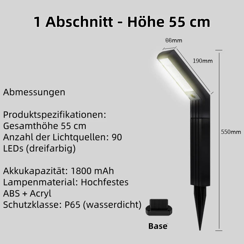 Solar Erdspießleuchte Außen – Wasserdichte LED Gartenlampe für Terrasse, Wege & Rasenbeleuchtung