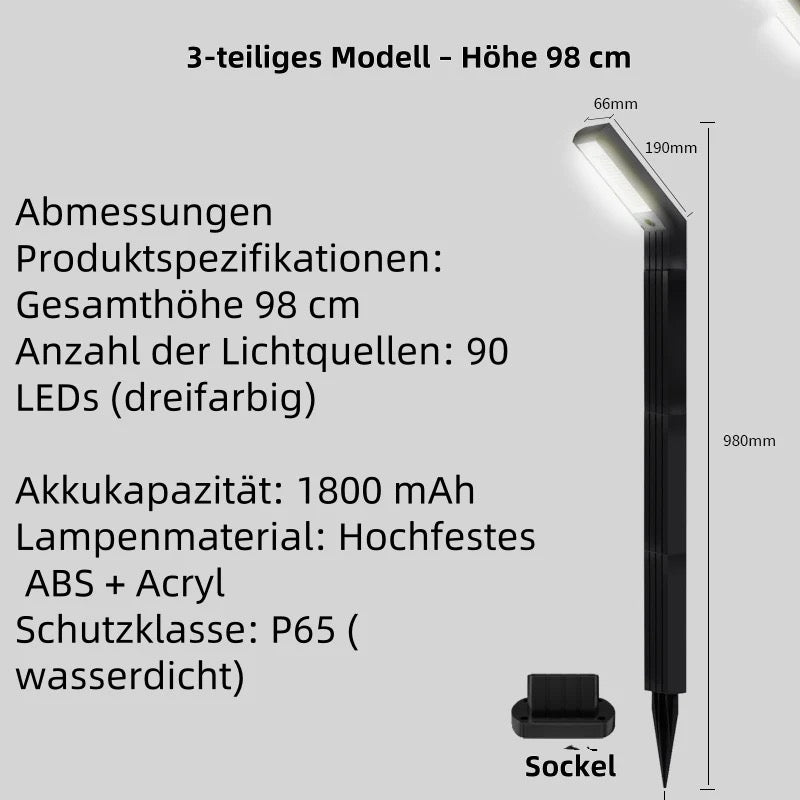 Solar Erdspießleuchte Außen – Wasserdichte LED Gartenlampe für Terrasse, Wege & Rasenbeleuchtung