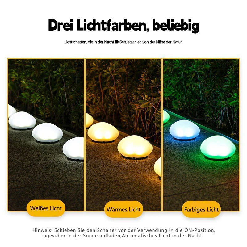 Solar LED Steinlampe – Leuchtender Garten- und Rasenpfosten für Terrasse, Hof und Außenbereich