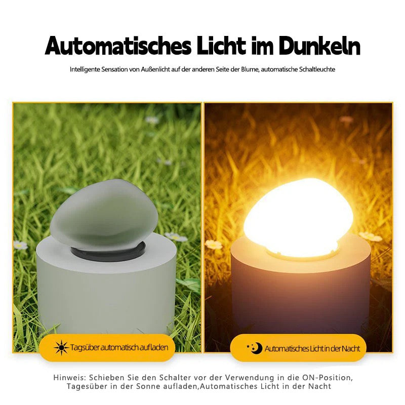 Solar LED Steinlampe – Leuchtender Garten- und Rasenpfosten für Terrasse, Hof und Außenbereich