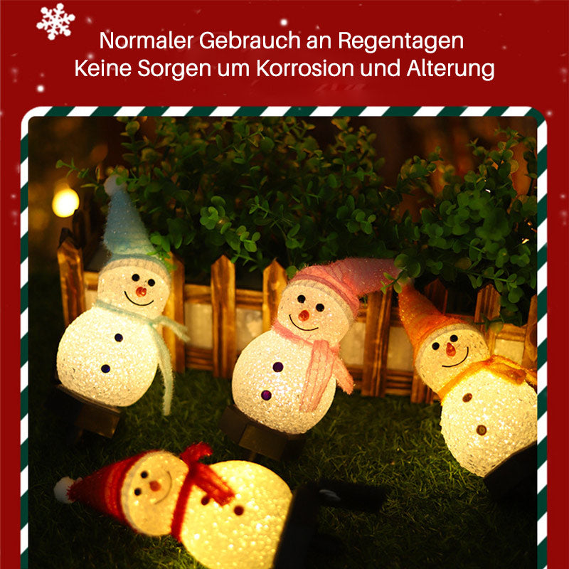 Solar Schneemann Gartenleuchte – LED Weihnachtsdeko Licht für Außen