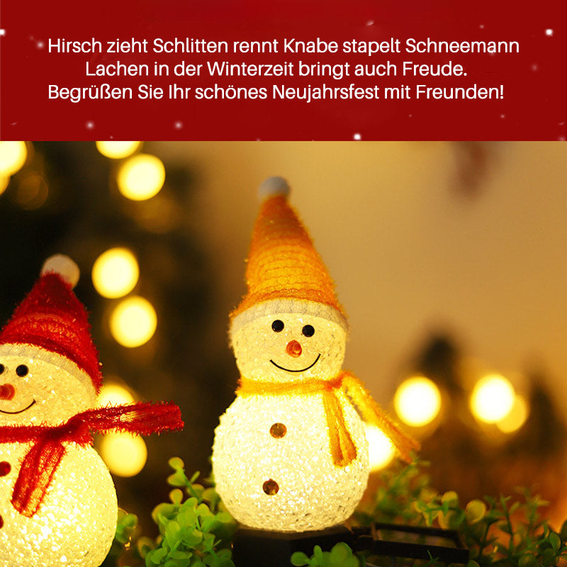 Solar Schneemann Gartenleuchte – LED Weihnachtsdeko Licht für Außen