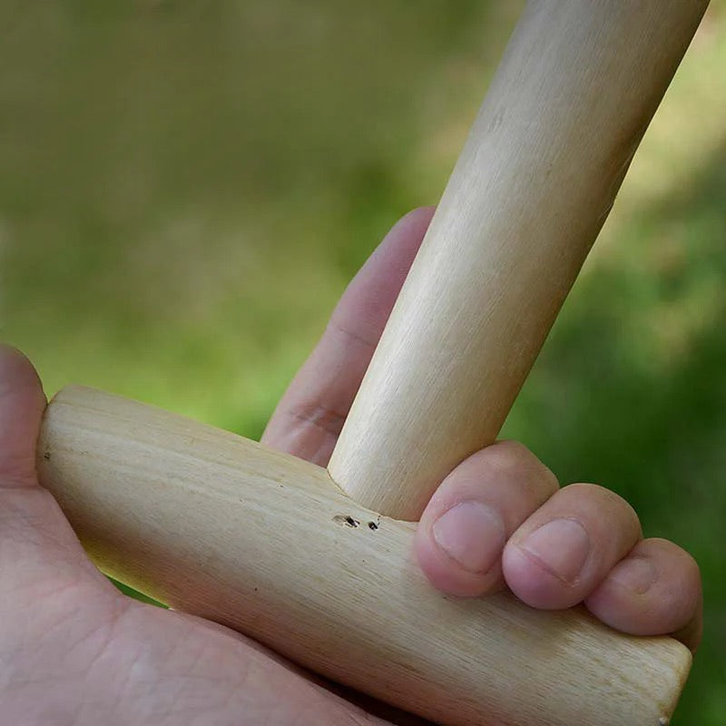 T-förmiger Pflanzbohrer mit Holzgriff – Gartenwerkzeug zum Einsetzen von Samen und Setzlingen