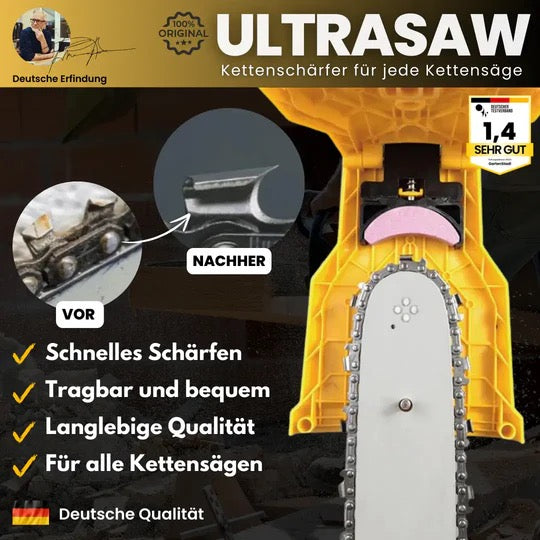 UltraSaw – Original Universal Chain Sharpener for All Chainsaws, Precise Sharpening Tool