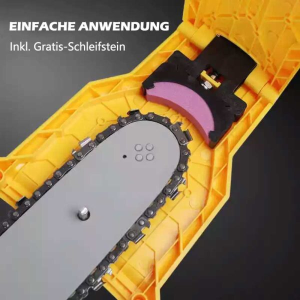 Präziser Kettenschleifer für Motorsägen – inkl. Führungshilfe
